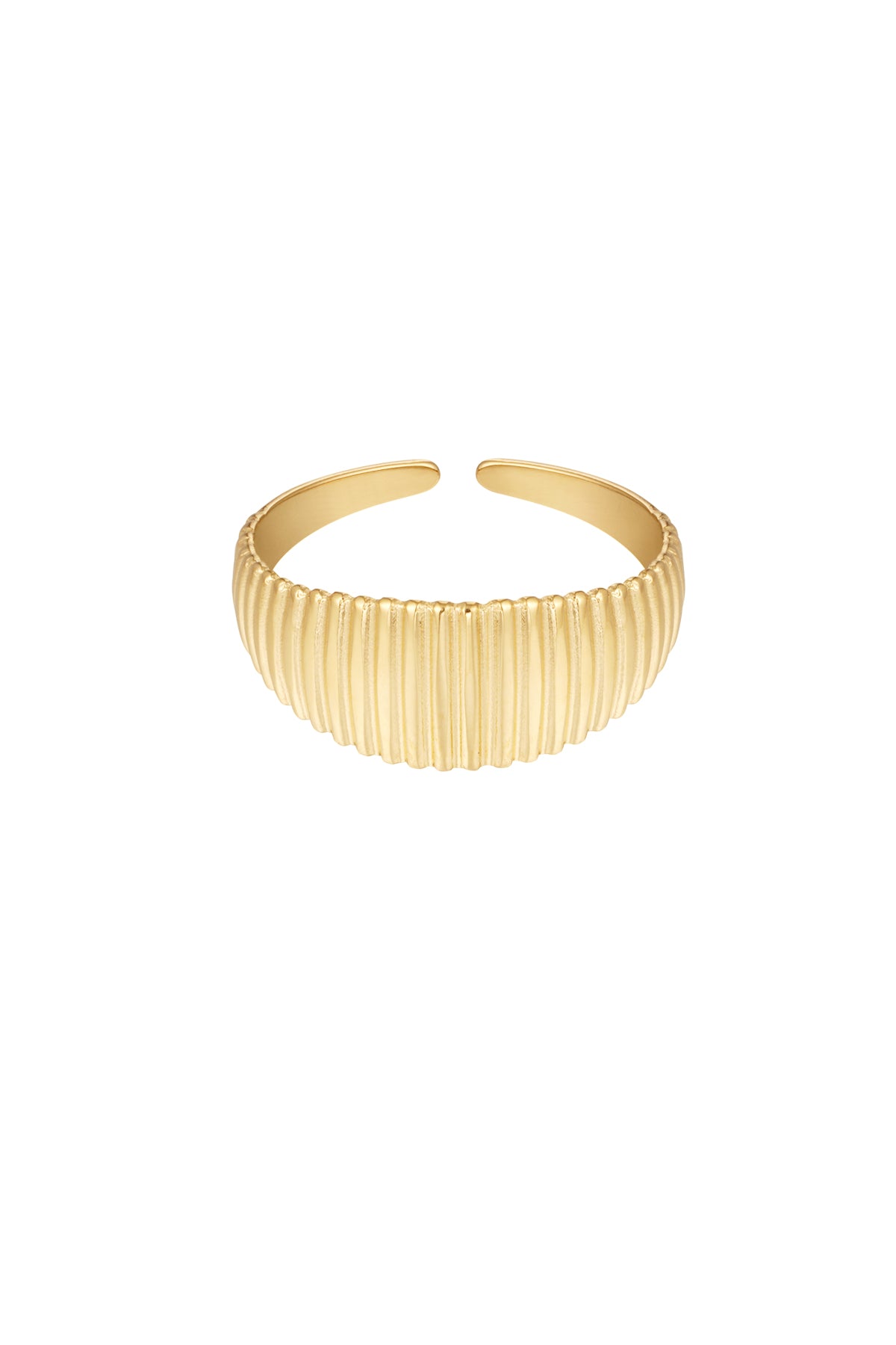 Dikke ring met streepjes print - goud