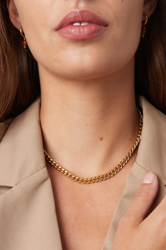 Schakelketting met grove schakels - goud