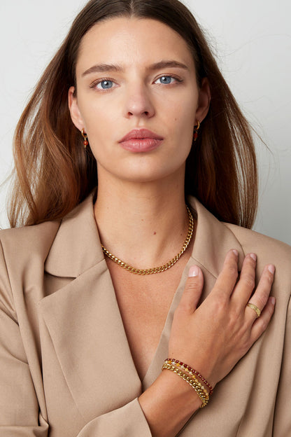 Chain necklace with coarse links - gold