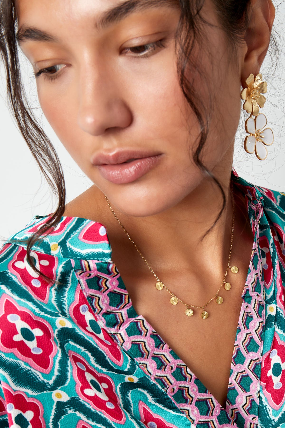 Bedelketting met muntjes - goud