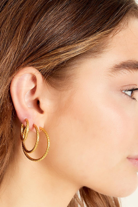 Oorbellen met patroon - goud