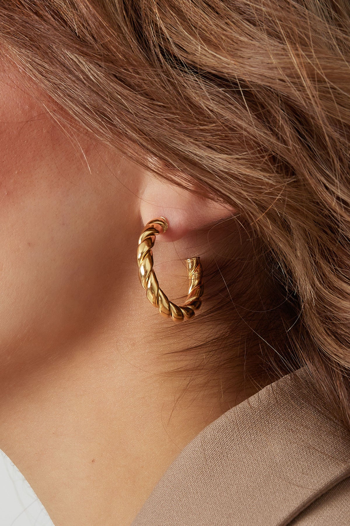 Twisted earrings - gold