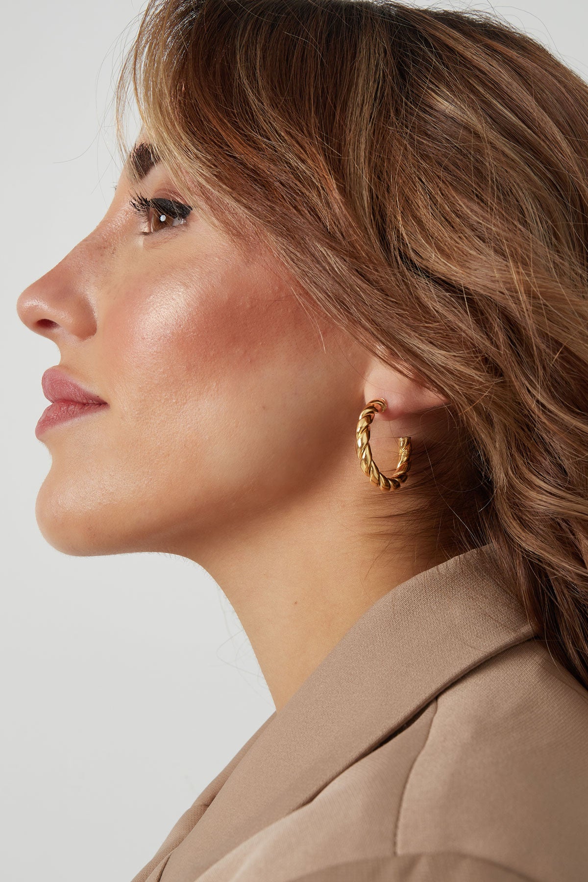Twisted earrings - gold