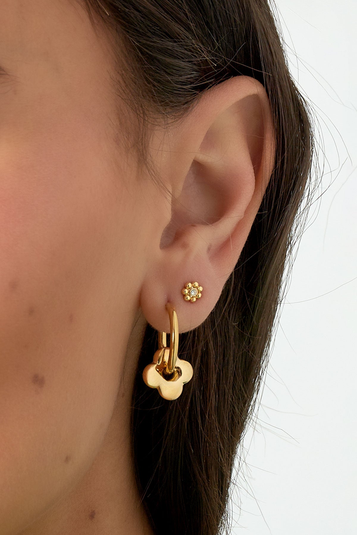 Oorbellen met klaverbedel - zilver