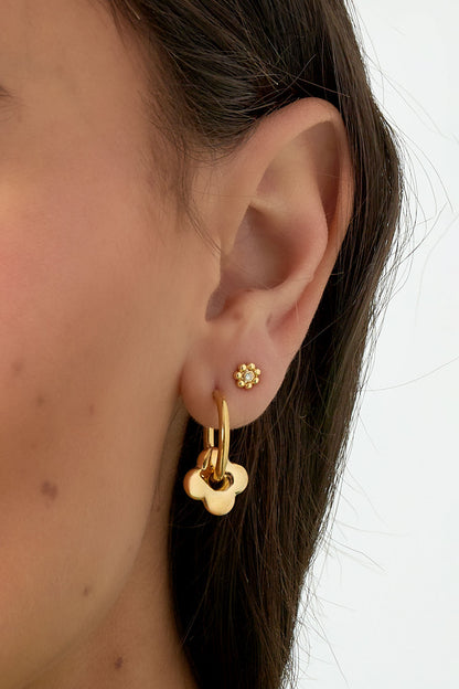 Oorbellen met klaverbedel - zilver