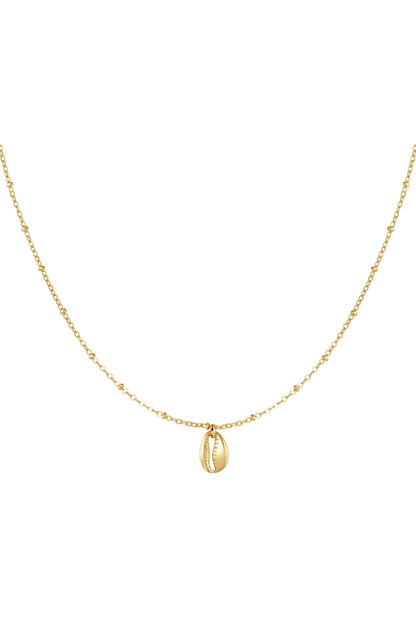 Bedelketting met schelp - goud