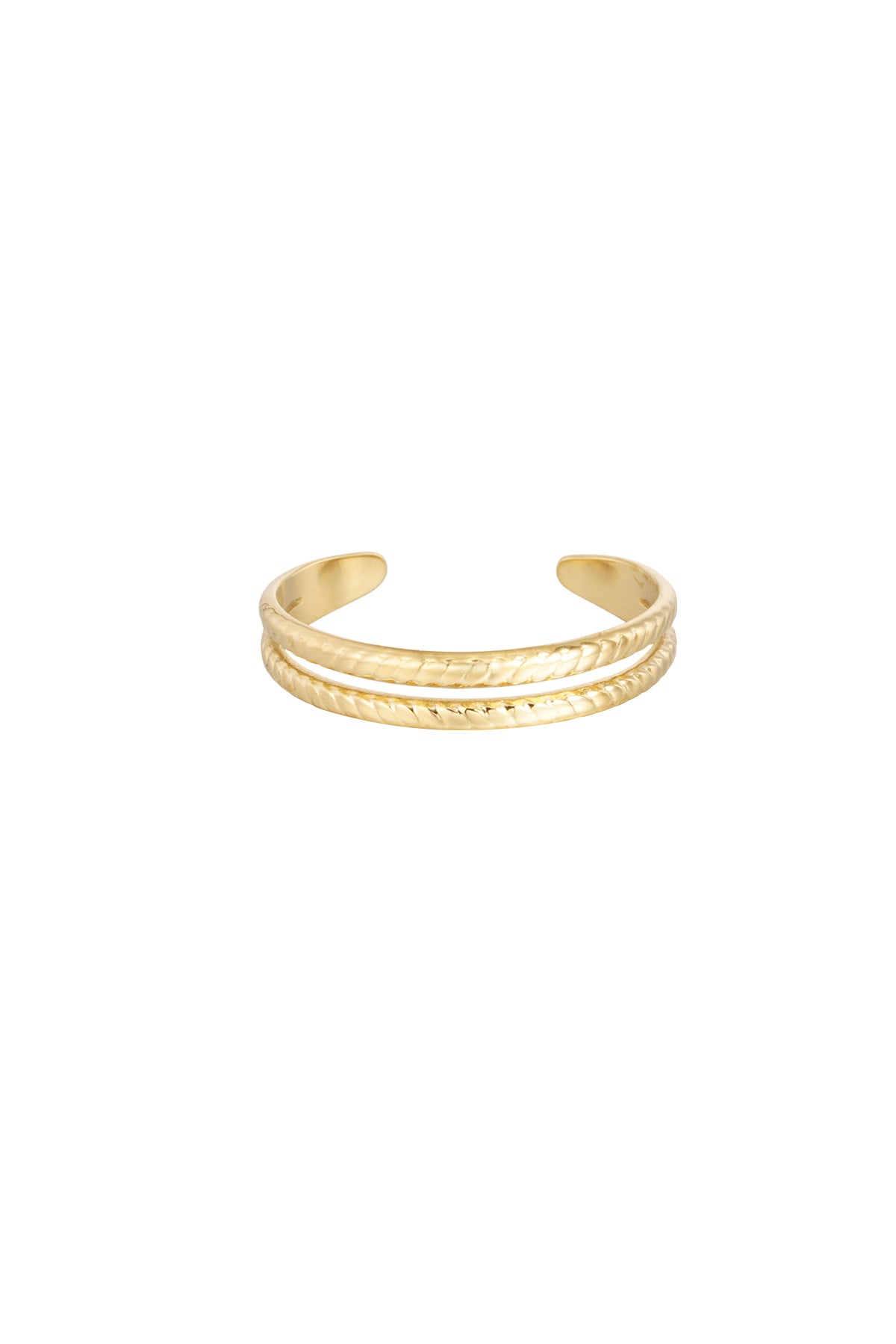 Dubbel gevlochten ring - goud