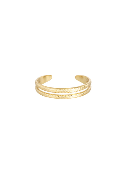 Dubbel gevlochten ring - goud