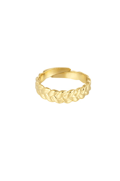 Dik gevlochten ring - goud