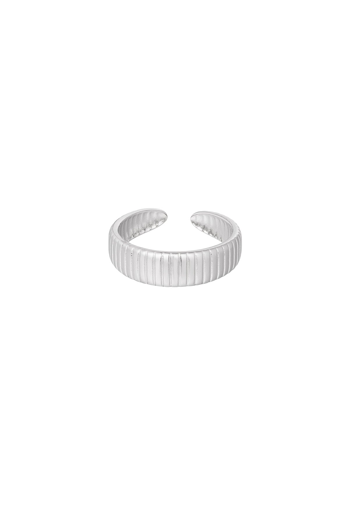 Gestreepte ring - zilver