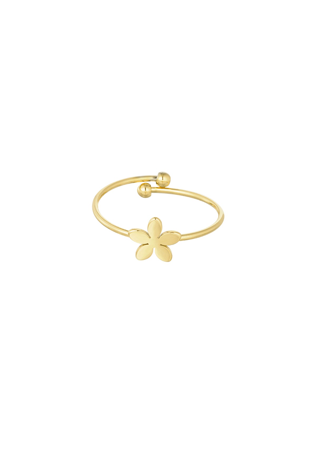 Ring met bloem - goud