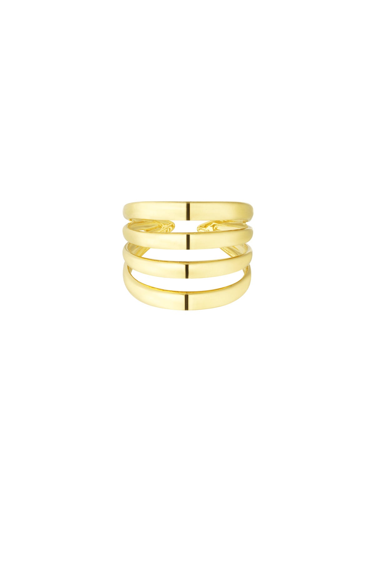 Vierlaagse vintage look ring - goud