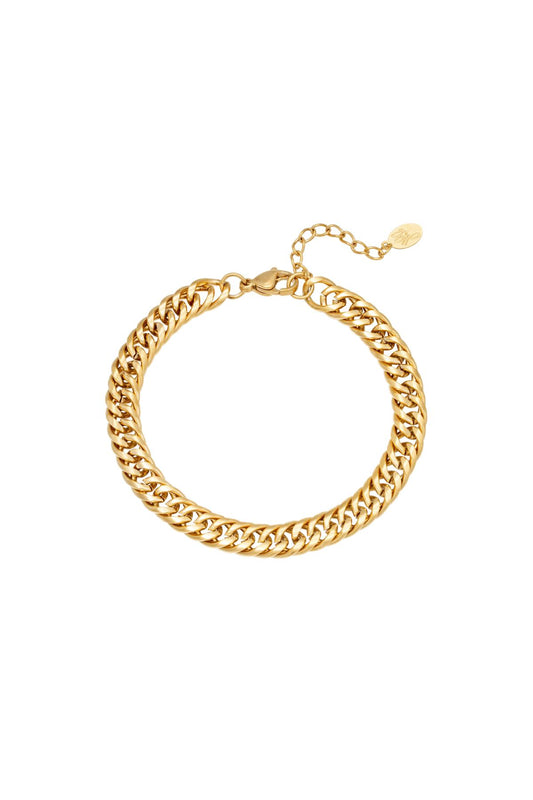 Robuuste schakelarmband - goud