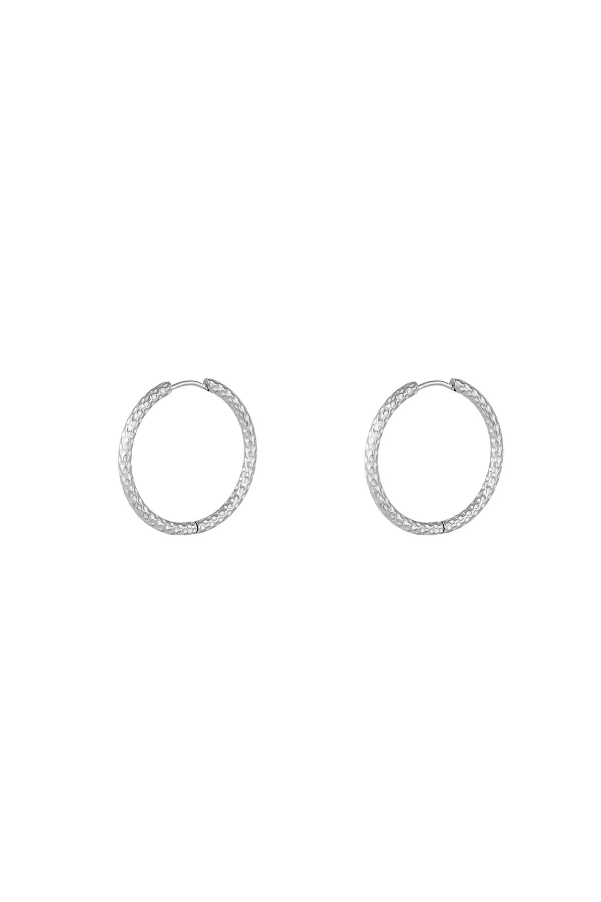 Patterned earrings - silver