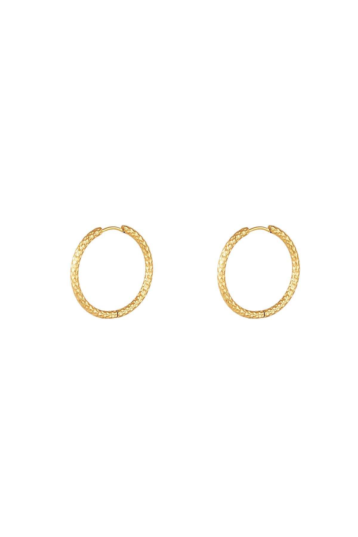 Oorbellen met patroon - goud