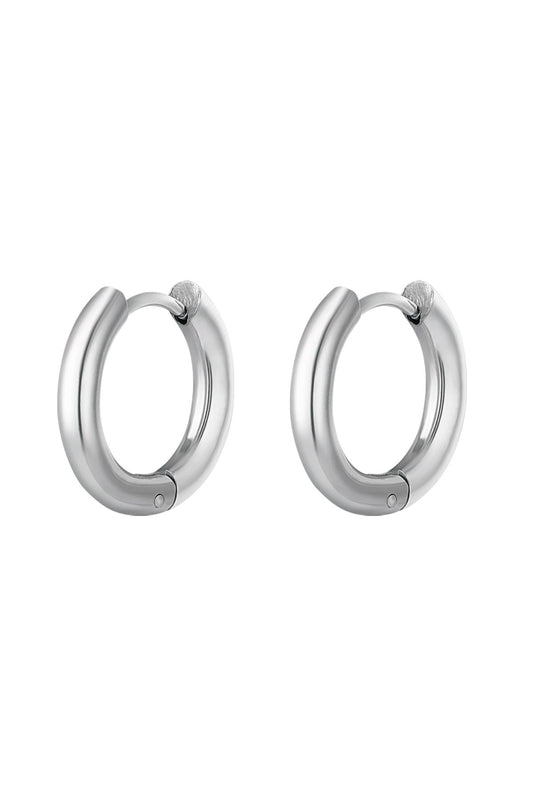 Creolen basic medium grootte - zilver