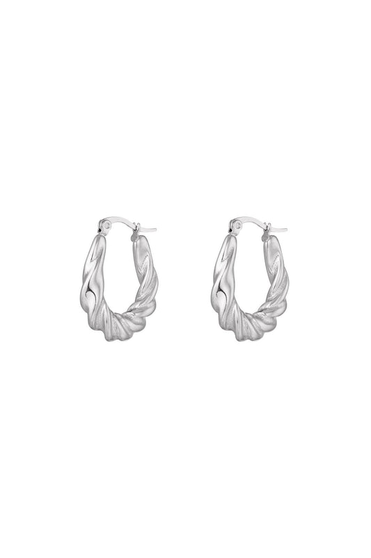 Chique oorbellen met twist - zilver