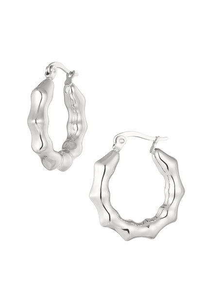 Aesthetic oorbellen in bubbel vorm - zilver