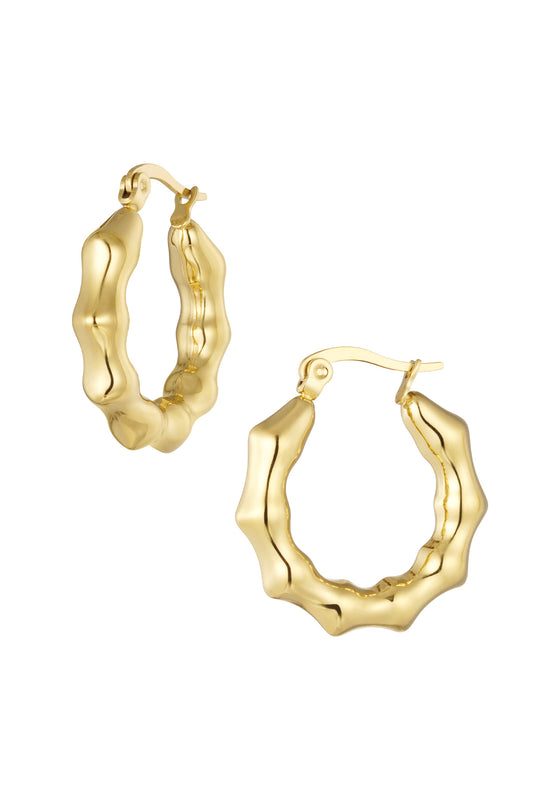 Aesthetic oorbellen in bubbel vorm - goud