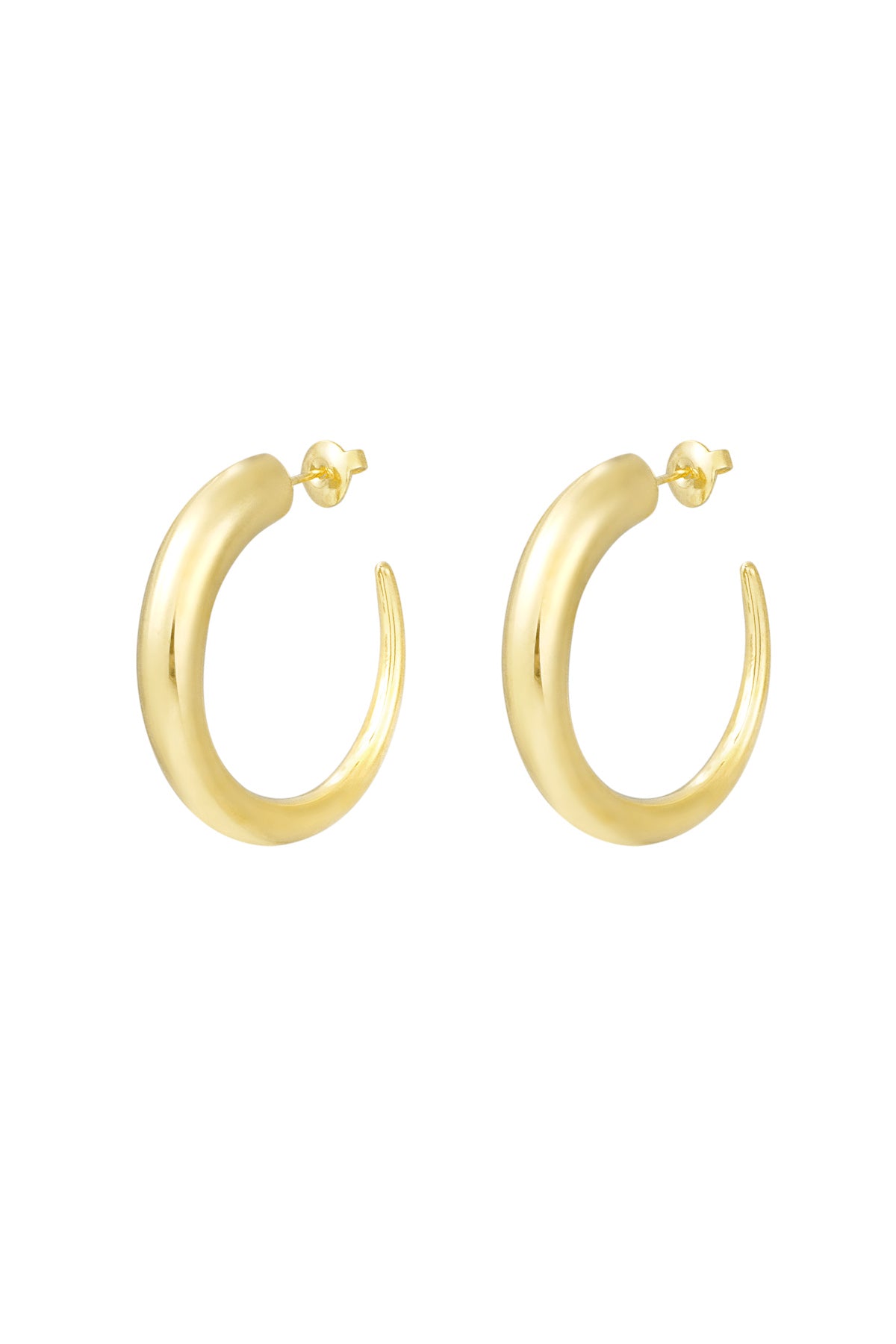 Chique ronde statement oorbellen - goud