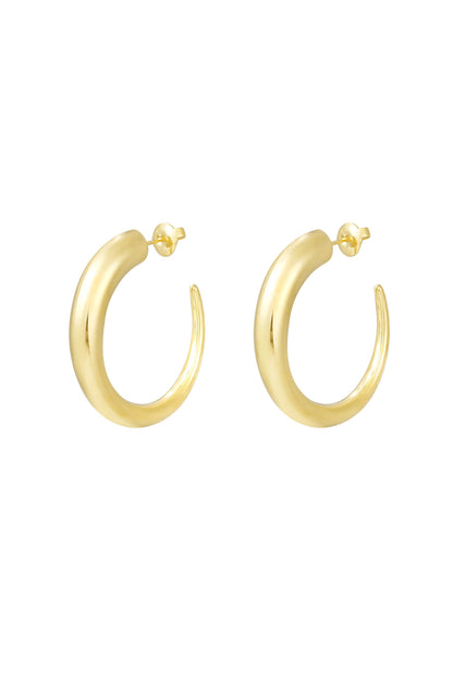 Chique ronde statement oorbellen - goud