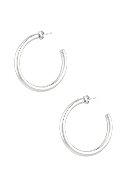 Ronde oorbellen medium dikte - zilver