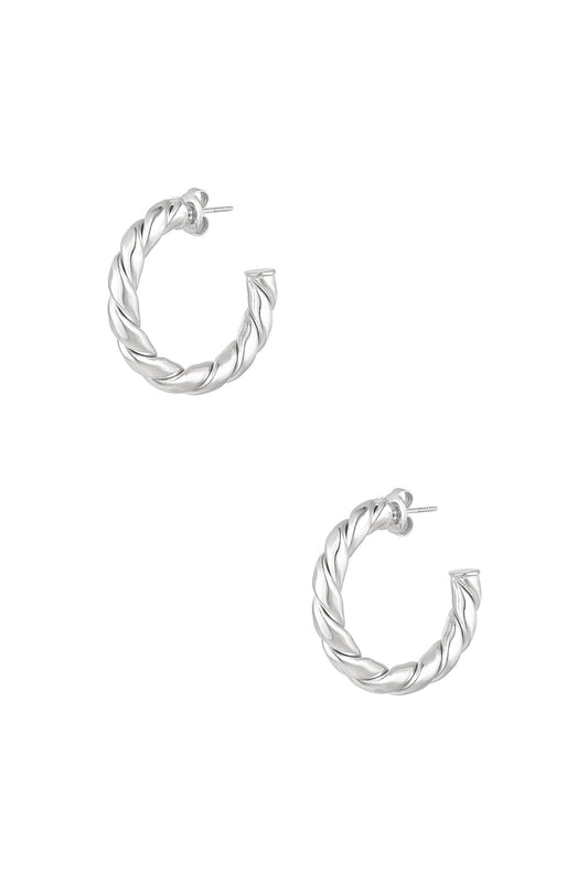 Gedraaide oorbellen - zilver