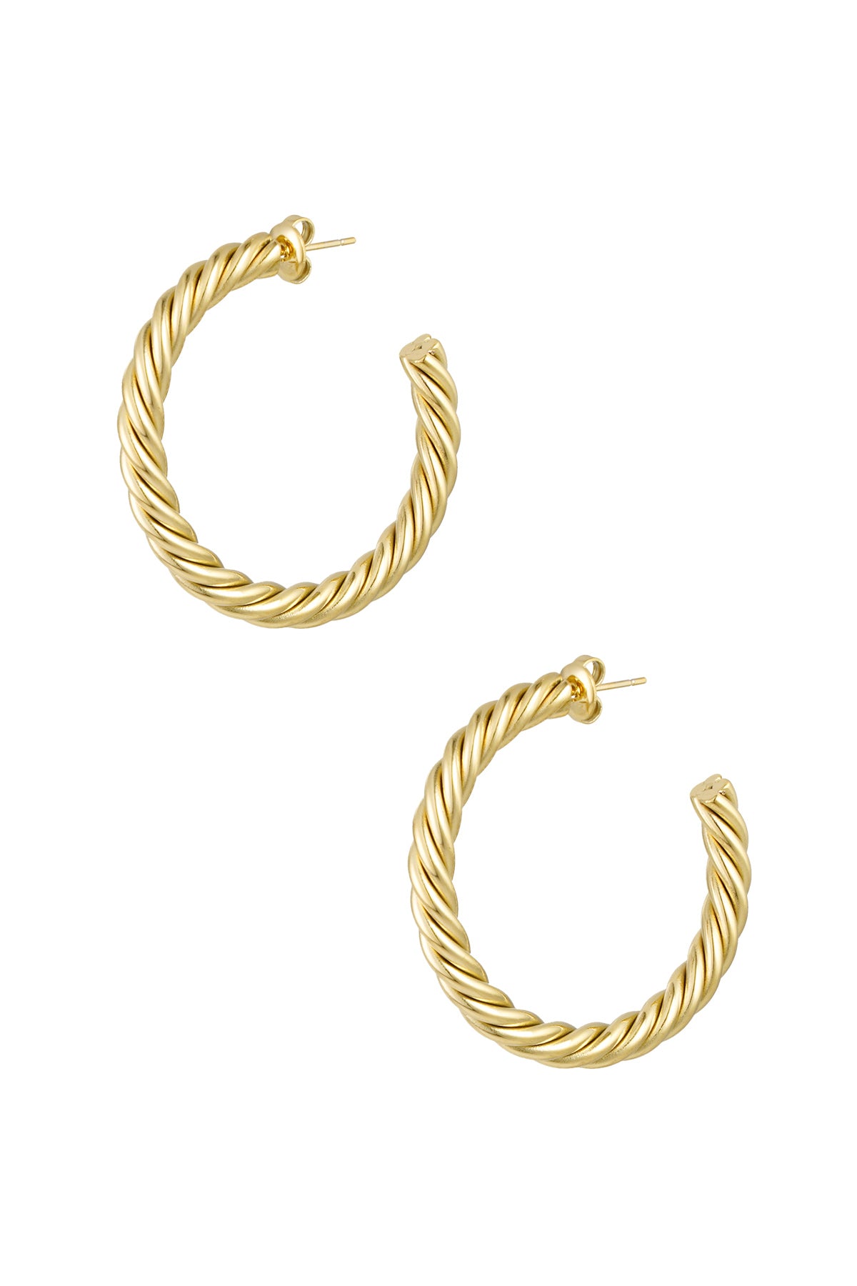 Grote gedraaide oorbellen - goud