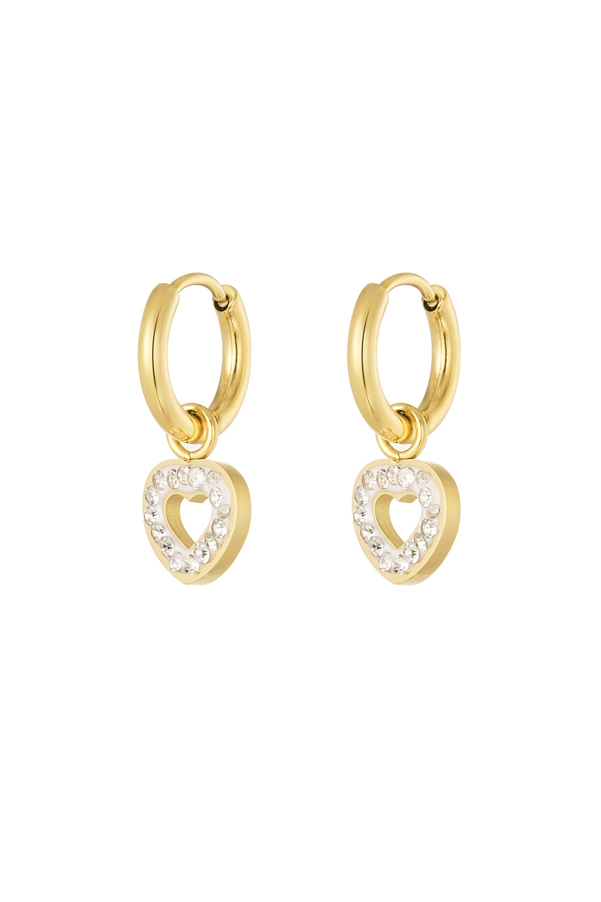 Oorbellen met hartjes bedel - goud