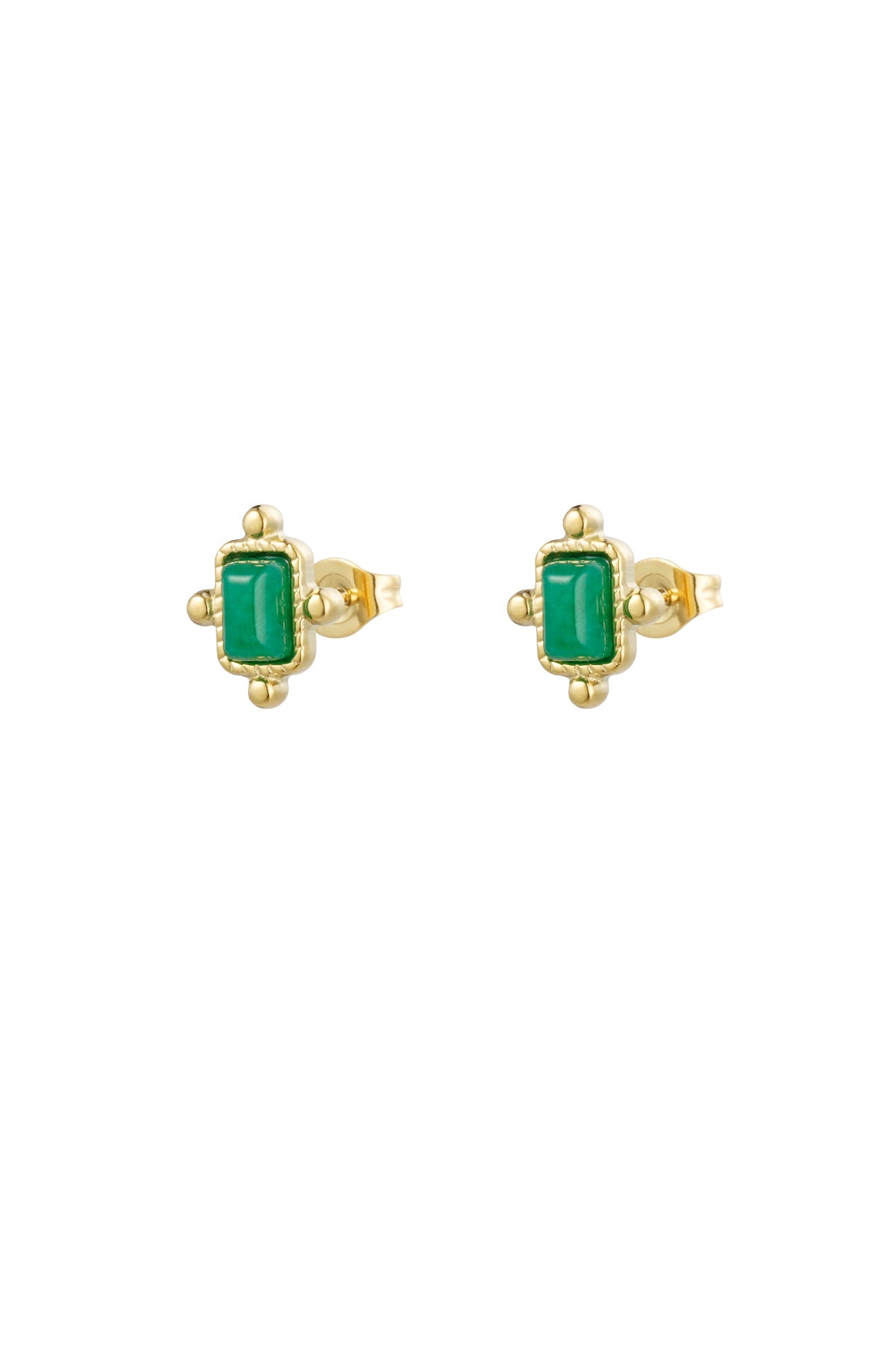 Vintage studs in groen/goud