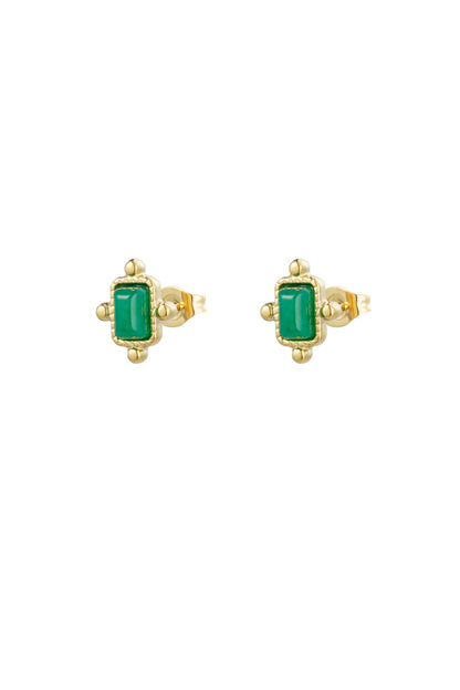 Vintage studs in groen/goud