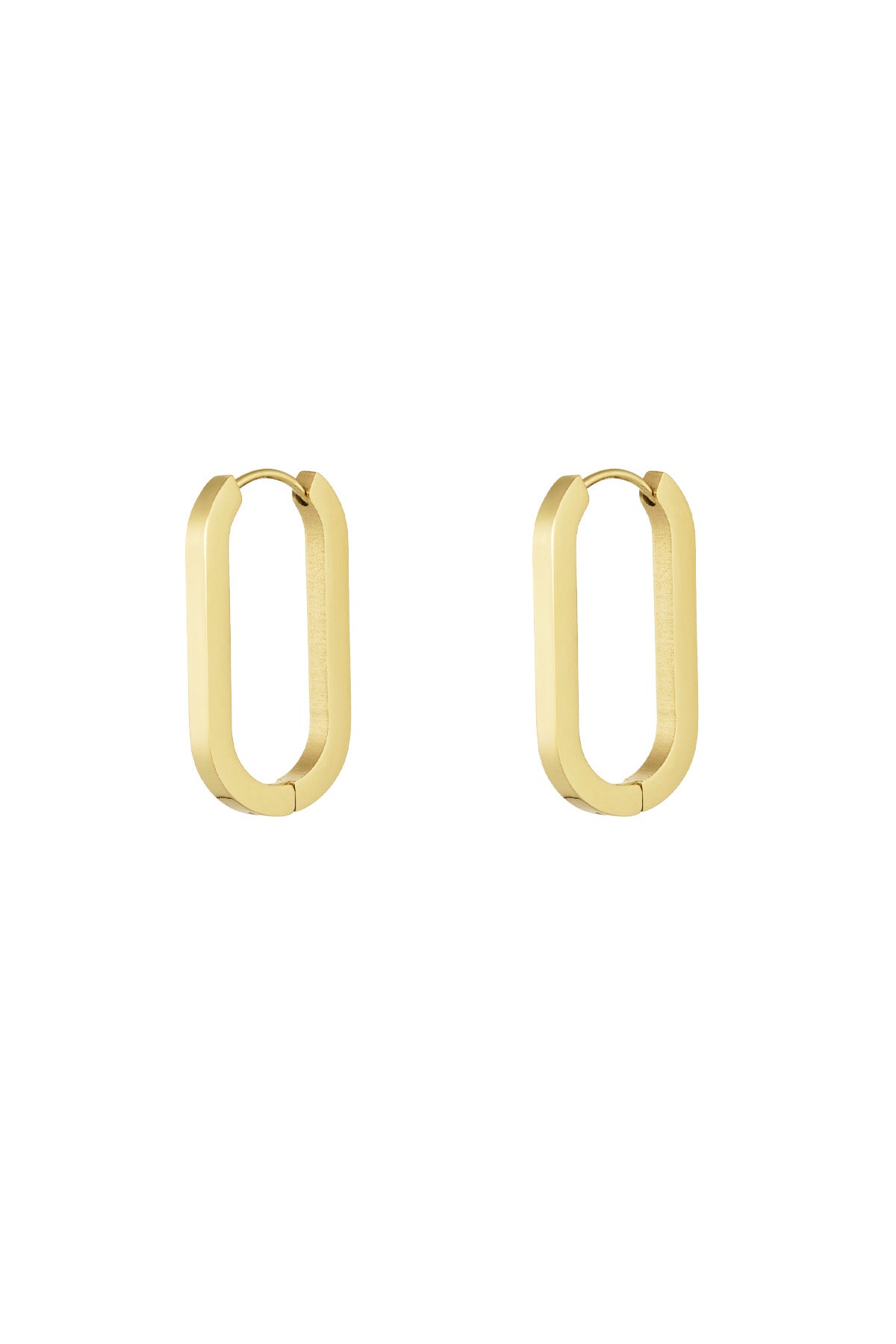 Gouden ovale oorbellen - goud