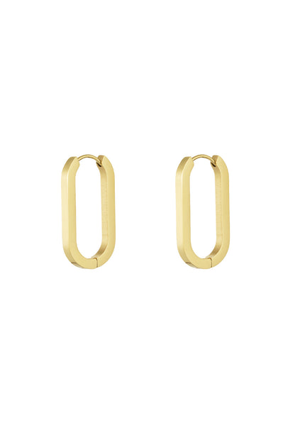 Gouden ovale oorbellen - goud