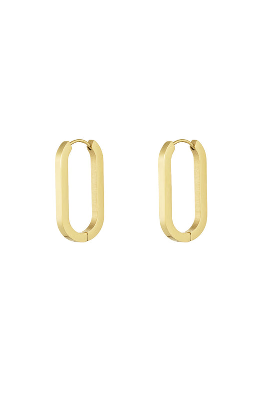 Gouden ovale oorbellen - goud