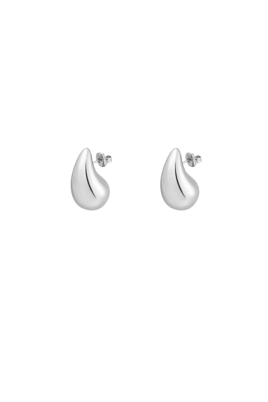 Druppel oorbellen medium - zilver